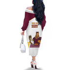 Brisbane Broncos Rugby Personalised Family Matching Off The Shoulder Long Sleeve Dress and Hawaiian Shirt NRL 4th Premiers Proud - Aussie Hoodie