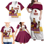 Brisbane Broncos Rugby Personalised Family Matching Off Shoulder Maxi Dress and Hawaiian Shirt NRL 4th Premiers Proud - Aussie Hoodie