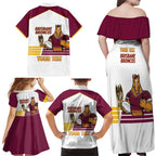 Brisbane Broncos Rugby Personalised Family Matching Off Shoulder Maxi Dress and Hawaiian Shirt NRL 4th Premiers Proud - Aussie Hoodie