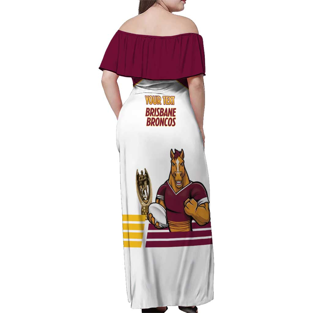 Brisbane Broncos Rugby Personalised Family Matching Off Shoulder Maxi Dress and Hawaiian Shirt NRL 4th Premiers Proud - Aussie Hoodie