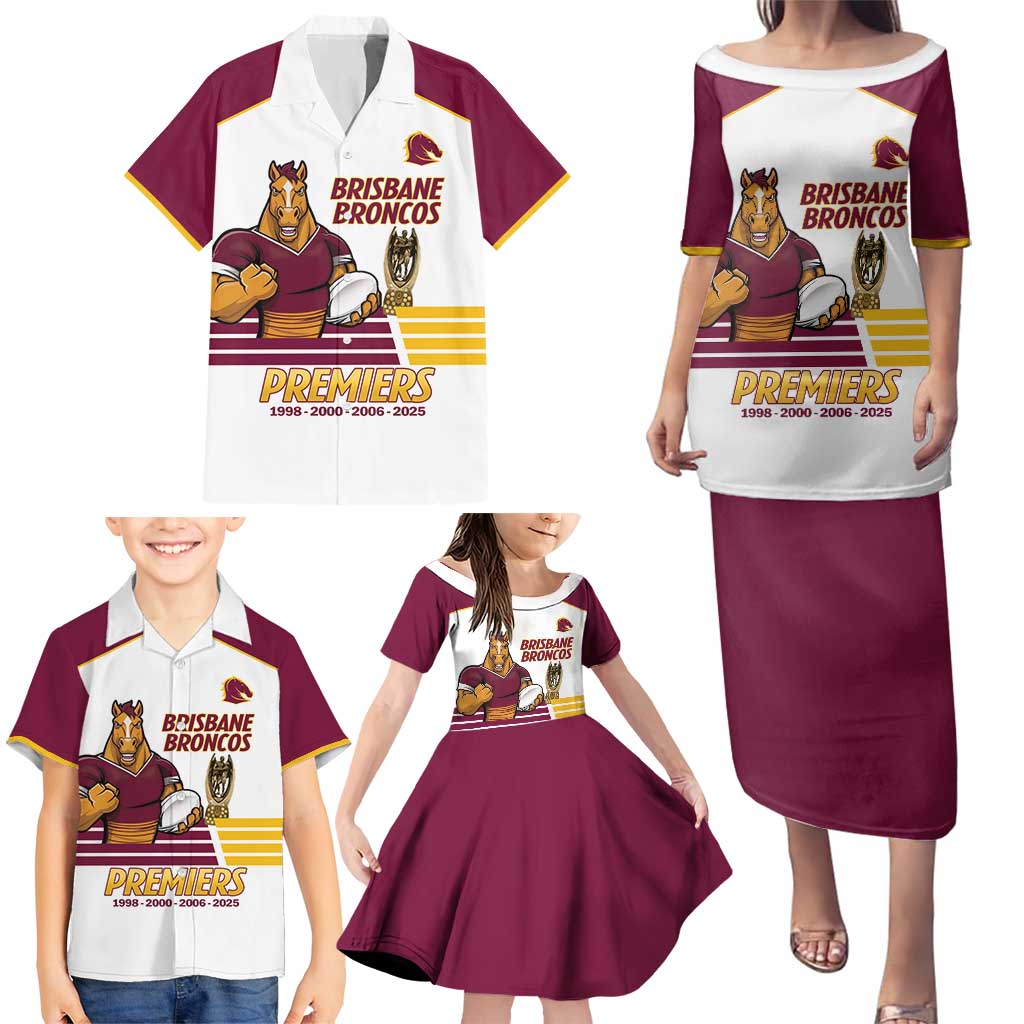 Brisbane Broncos Rugby Personalised Family Matching Puletasi and Hawaiian Shirt NRL 4th Premiers Proud - Aussie Hoodie