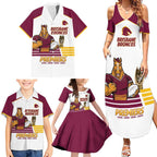 Brisbane Broncos Rugby Personalised Family Matching Summer Maxi Dress and Hawaiian Shirt NRL 4th Premiers Proud - Aussie Hoodie