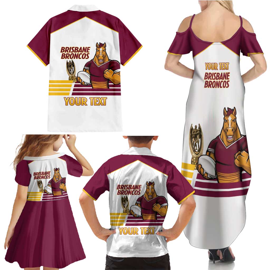 Brisbane Broncos Rugby Personalised Family Matching Summer Maxi Dress and Hawaiian Shirt NRL 4th Premiers Proud - Aussie Hoodie
