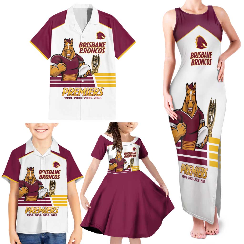 Brisbane Broncos Rugby Personalised Family Matching Tank Maxi Dress and Hawaiian Shirt NRL 4th Premiers Proud - Aussie Hoodie
