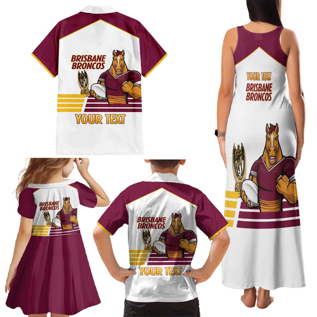 Brisbane Broncos Rugby Personalised Family Matching Tank Maxi Dress and Hawaiian Shirt NRL 4th Premiers Proud - Aussie Hoodie