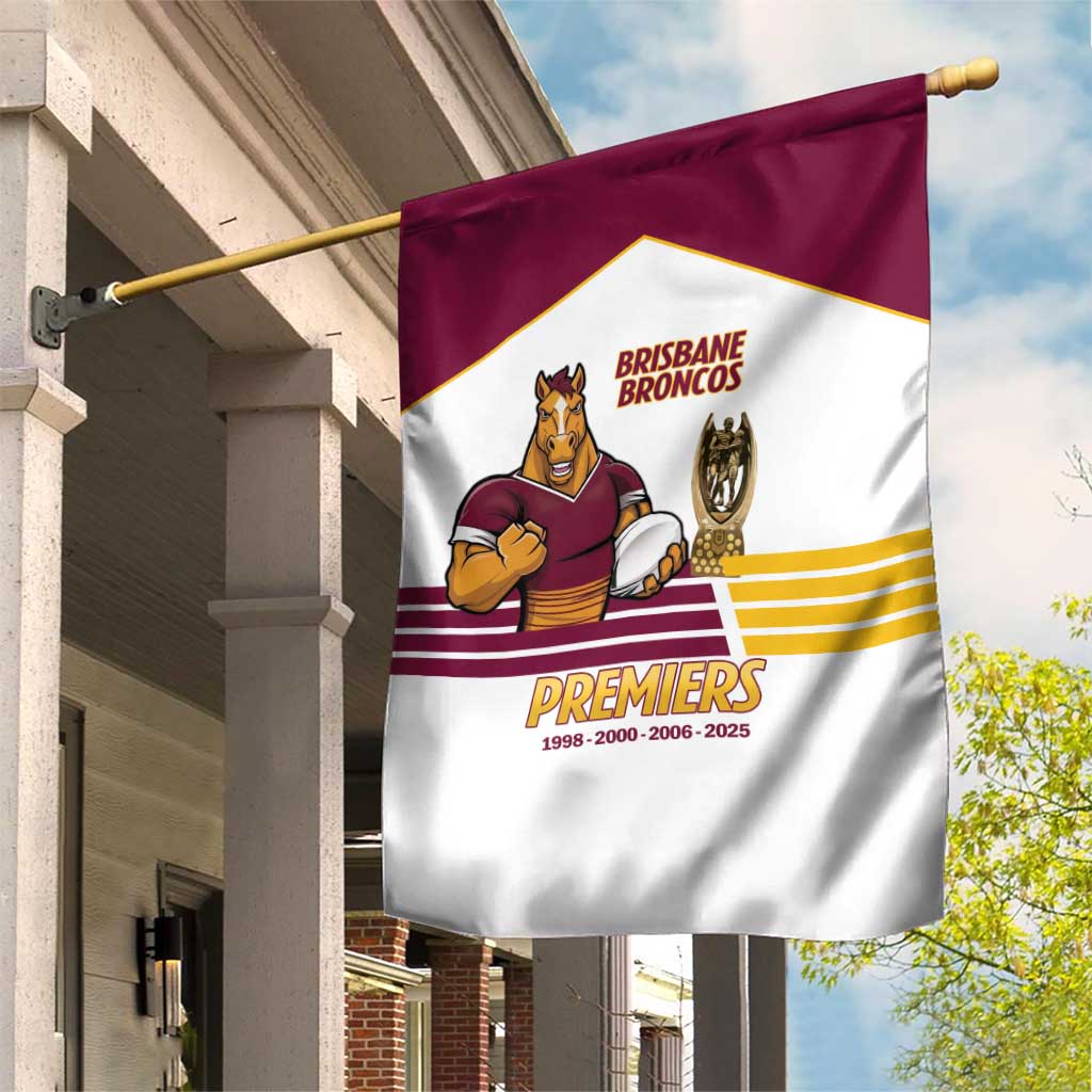 Brisbane Broncos Rugby Garden Flag NRL 4th Premiers Proud - Aussie Hoodie
