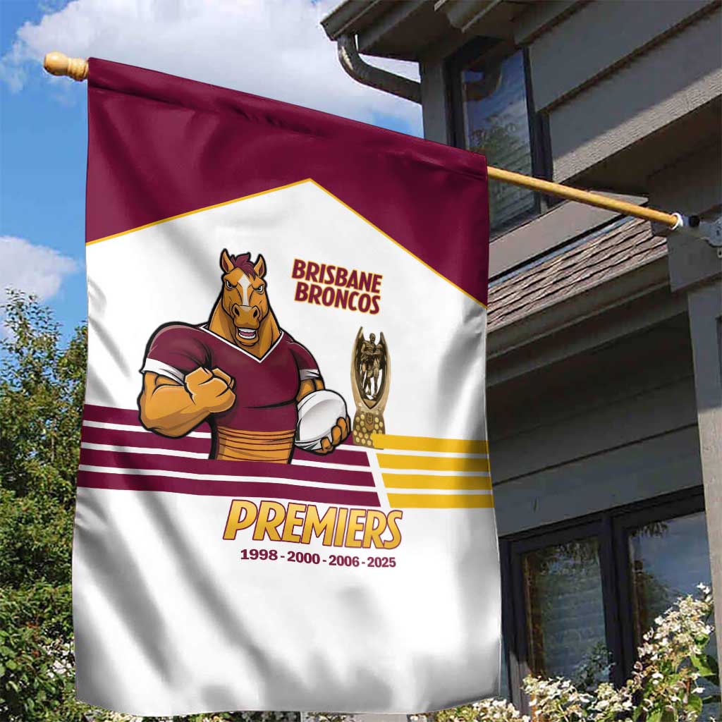 Brisbane Broncos Rugby Garden Flag NRL 4th Premiers Proud - Aussie Hoodie