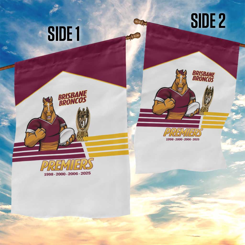 Brisbane Broncos Rugby Garden Flag NRL 4th Premiers Proud - Aussie Hoodie