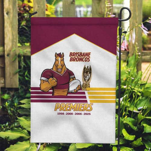 Brisbane Broncos Rugby Garden Flag NRL 4th Premiers Proud - Aussie Hoodie