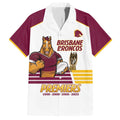 Brisbane Broncos Rugby Personalised Hawaiian Shirt NRL 4th Premiers Proud - Aussie Hoodie