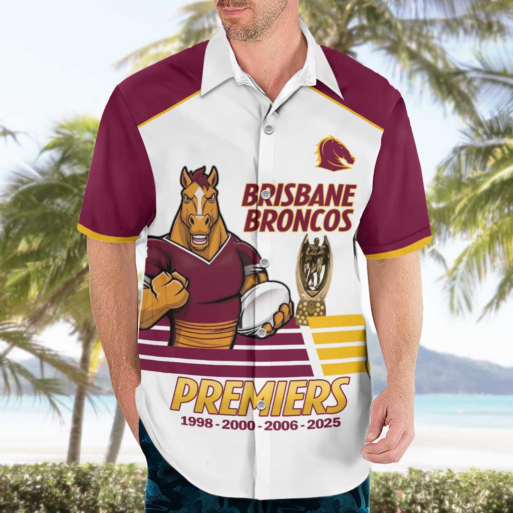 Brisbane Broncos Rugby Personalised Hawaiian Shirt NRL 4th Premiers Proud - Aussie Hoodie