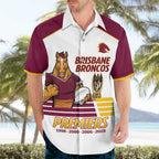 Brisbane Broncos Rugby Personalised Hawaiian Shirt NRL 4th Premiers Proud - Aussie Hoodie