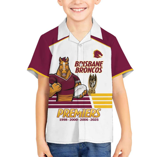 Brisbane Broncos Rugby Personalised Hawaiian Shirt NRL 4th Premiers Proud - Aussie Hoodie