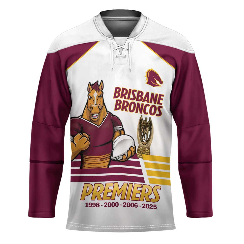 Brisbane Broncos Rugby Personalised Hockey Jersey NRL 4th Premiers Proud - Aussie Hoodie