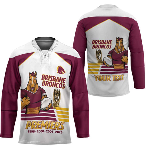 Brisbane Broncos Rugby Personalised Hockey Jersey NRL 4th Premiers Proud - Aussie Hoodie