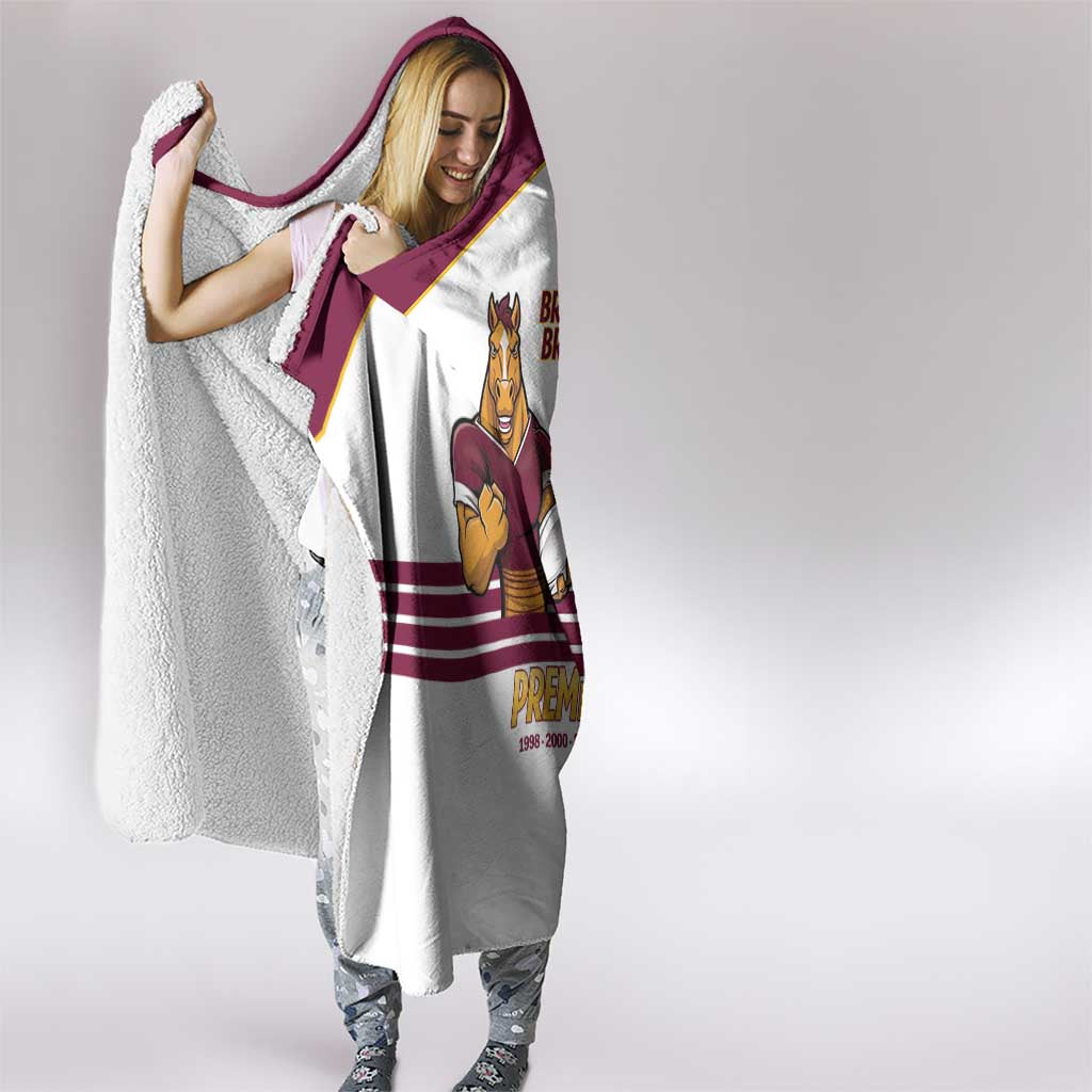 Brisbane Broncos Rugby Hooded Blanket NRL 4th Premiers Proud - Aussie Hoodie