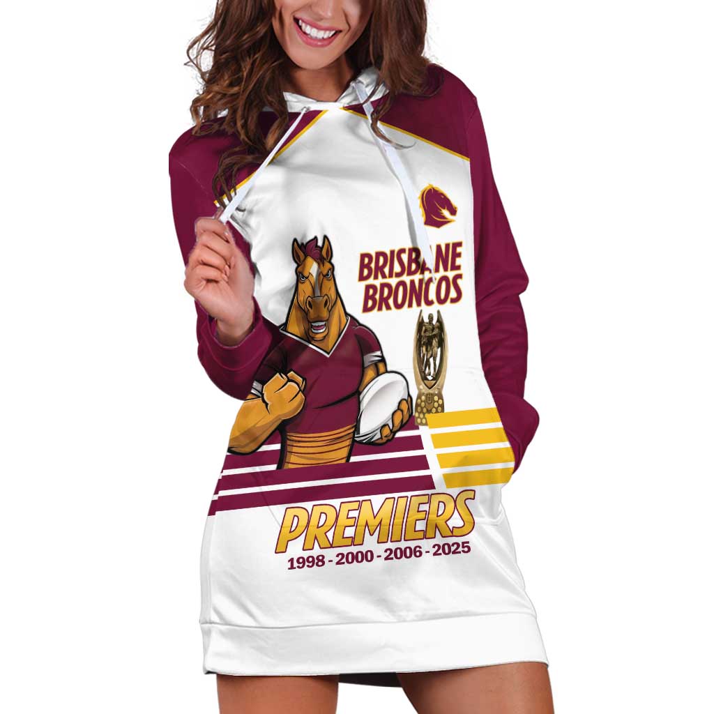 Brisbane Broncos Rugby Personalised Hoodie Dress NRL 4th Premiers Proud - Aussie Hoodie
