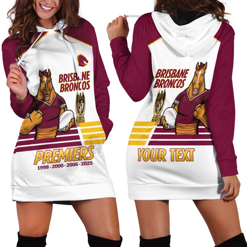 Brisbane Broncos Rugby Personalised Hoodie Dress NRL 4th Premiers Proud - Aussie Hoodie