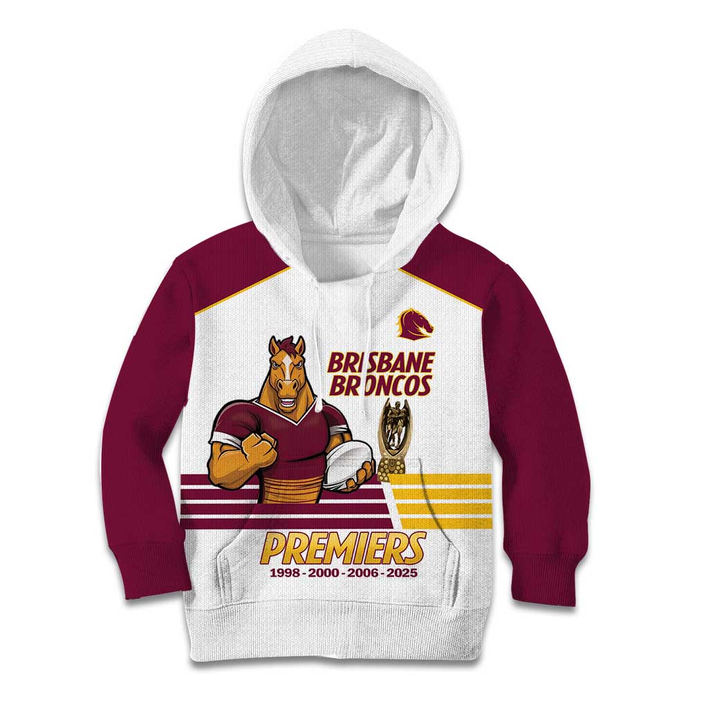 Brisbane Broncos Rugby Personalised Kid Hoodie NRL 4th Premiers Proud - Aussie Hoodie