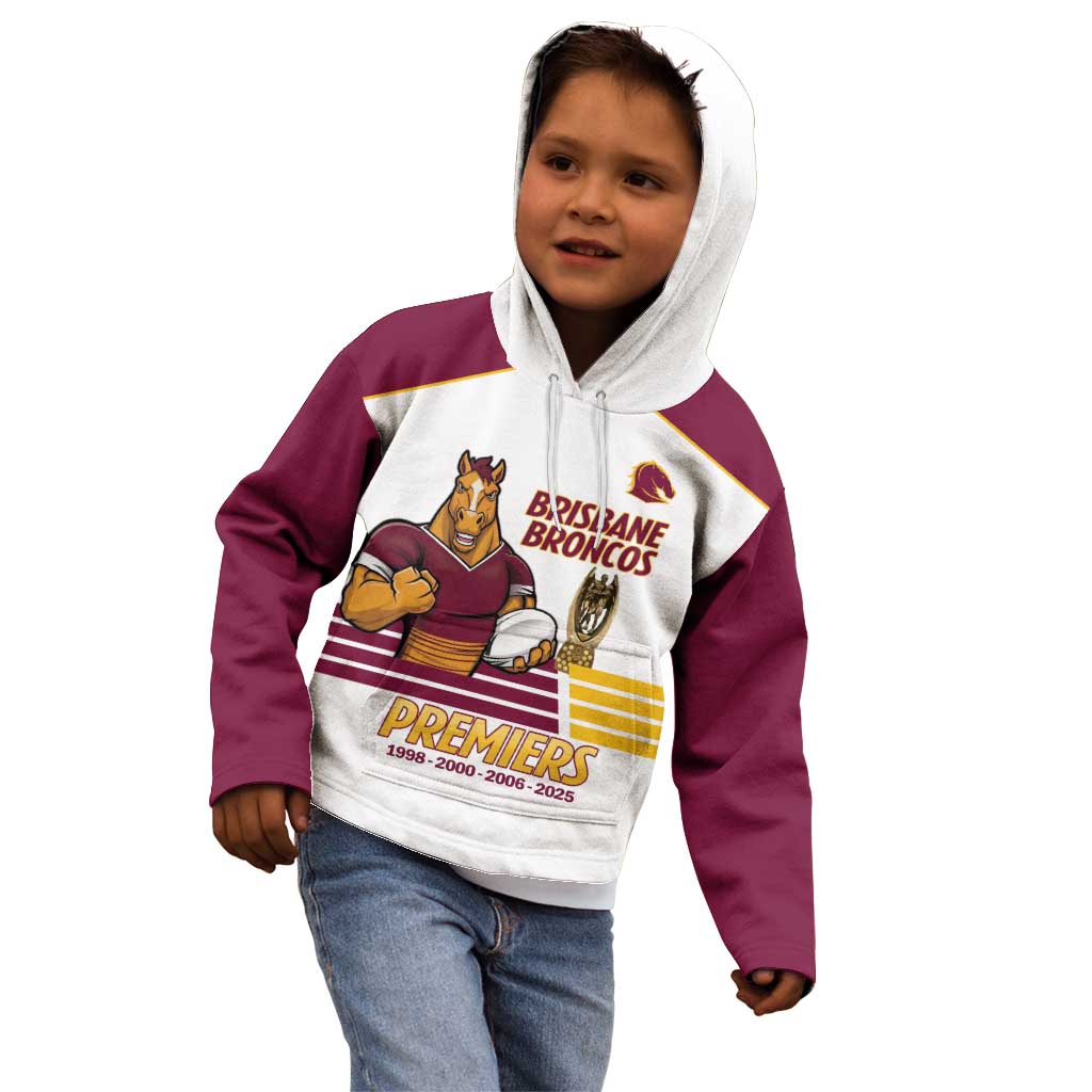 Brisbane Broncos Rugby Personalised Kid Hoodie NRL 4th Premiers Proud - Aussie Hoodie
