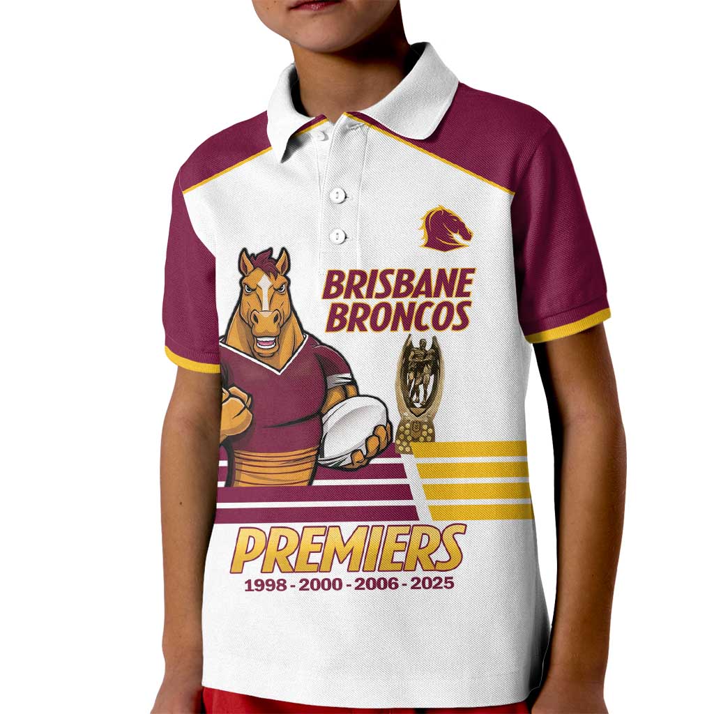 Brisbane Broncos Rugby Personalised Kid Polo Shirt NRL 4th Premiers Proud - Aussie Hoodie
