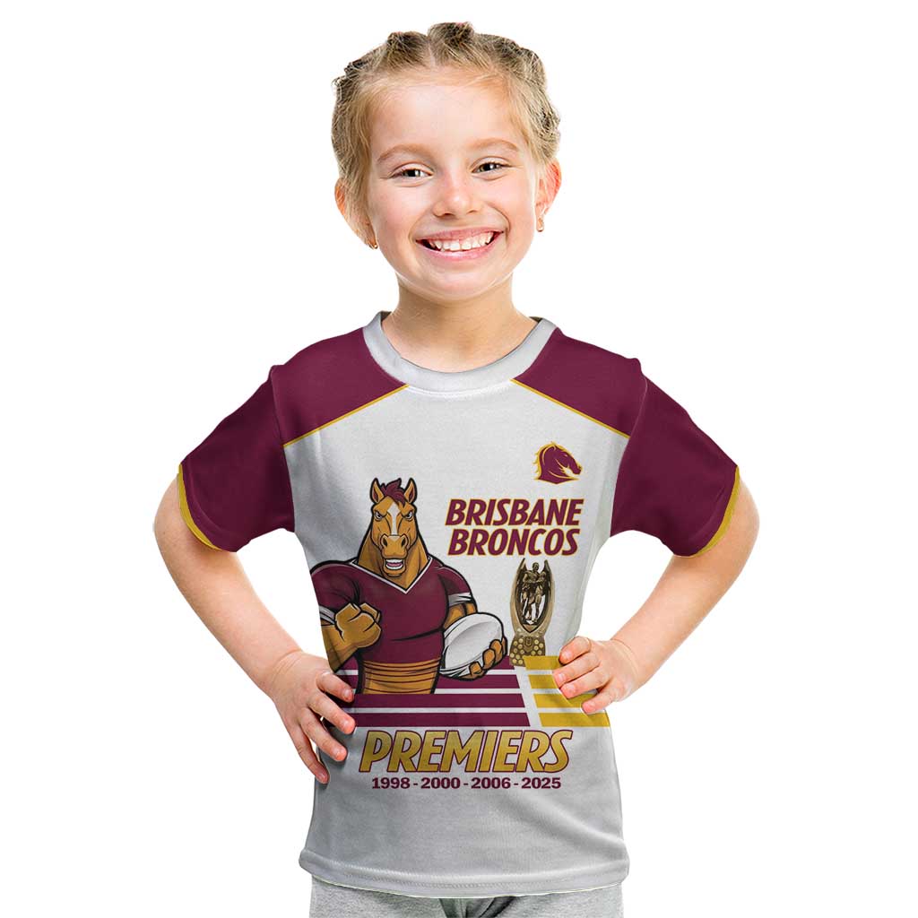 Brisbane Broncos Rugby Personalised Kid T Shirt NRL 4th Premiers Proud - Aussie Hoodie