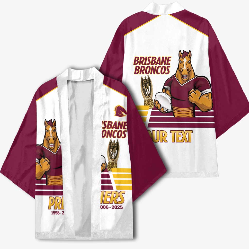 Brisbane Broncos Rugby Personalised Kimono NRL 4th Premiers Proud - Aussie Hoodie