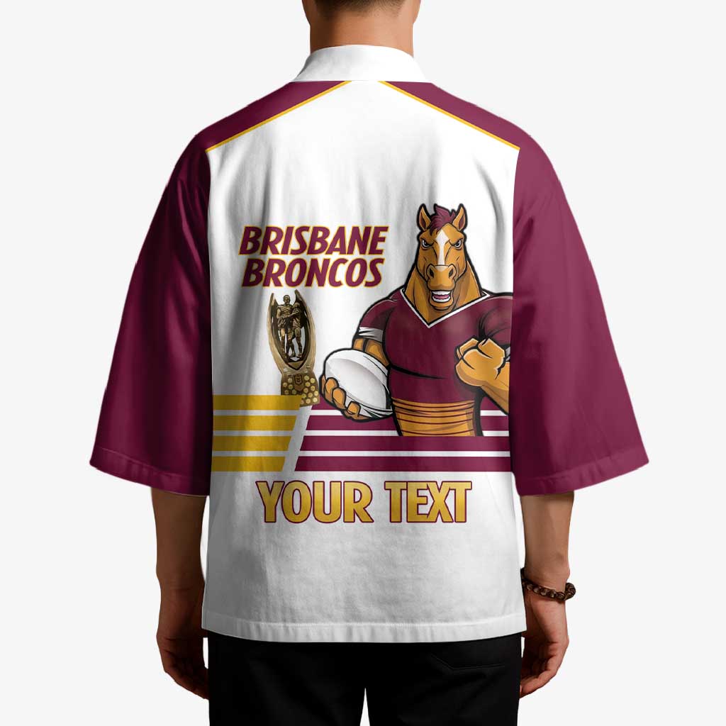 Brisbane Broncos Rugby Personalised Kimono NRL 4th Premiers Proud - Aussie Hoodie
