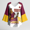 Brisbane Broncos Rugby Personalised Kimono Sleeve Blouse NRL 4th Premiers Proud - Aussie Hoodie