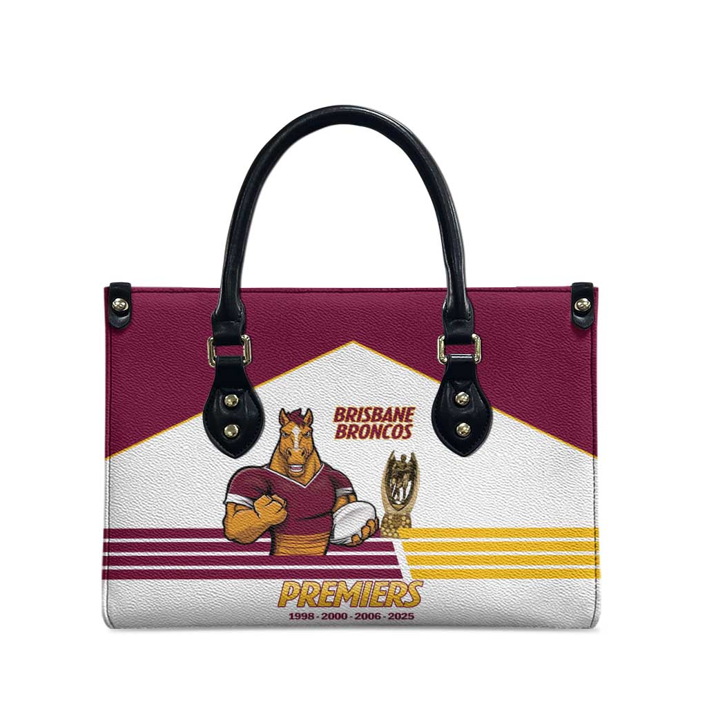 Brisbane Broncos Rugby Leather Bag NRL 4th Premiers Proud - Aussie Hoodie