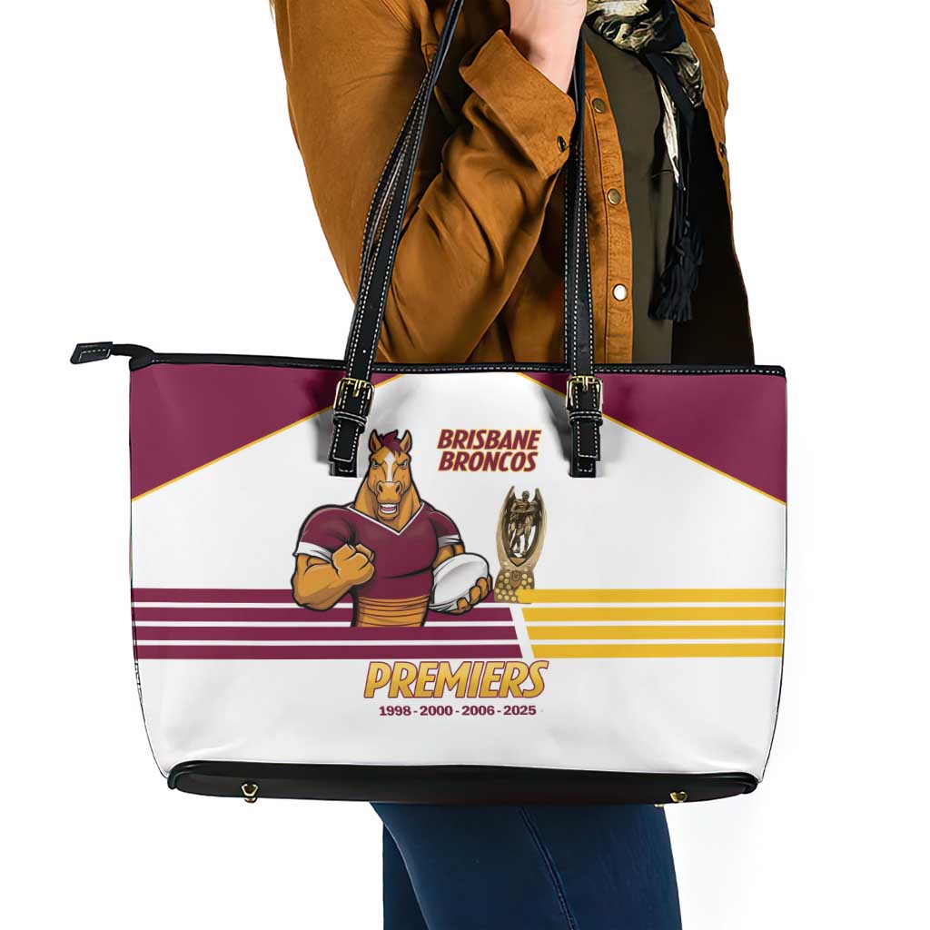 Brisbane Broncos Rugby Leather Tote Bag NRL 4th Premiers Proud - Aussie Hoodie