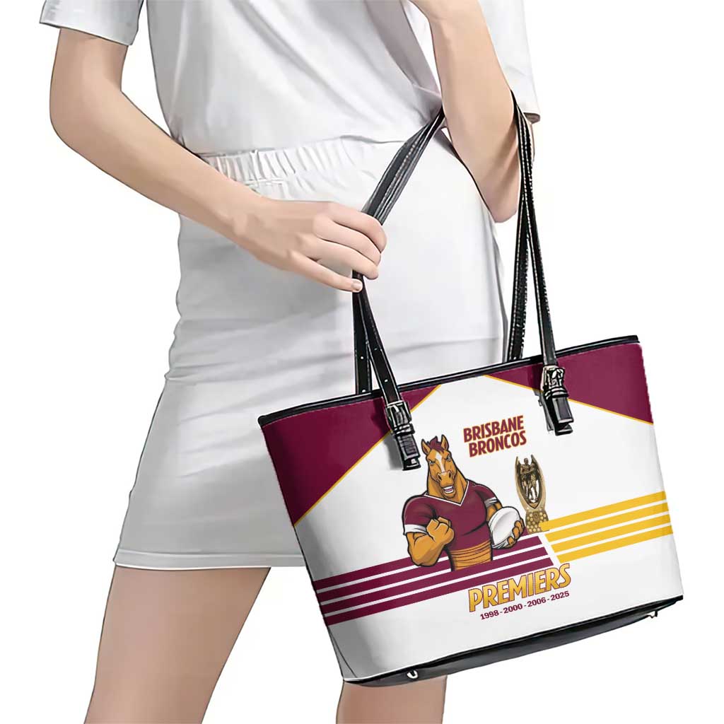 Brisbane Broncos Rugby Leather Tote Bag NRL 4th Premiers Proud - Aussie Hoodie