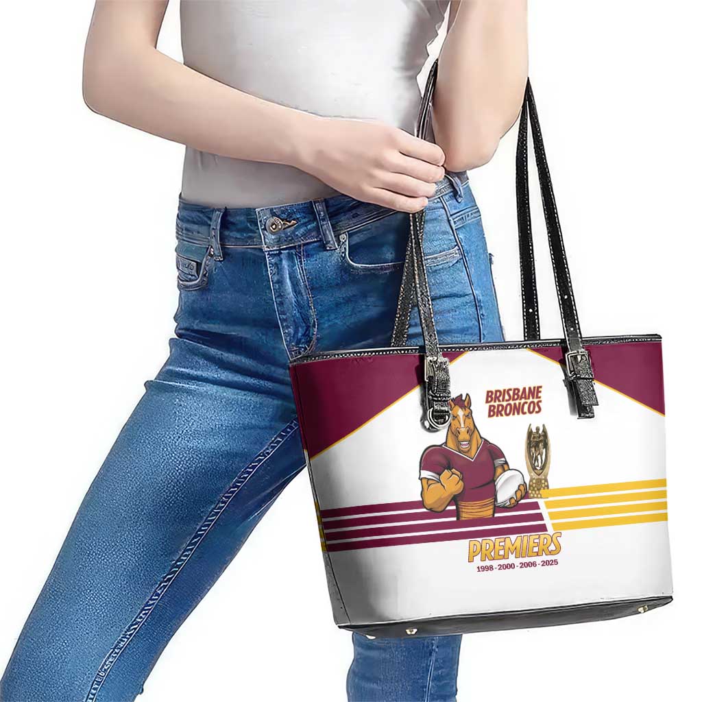 Brisbane Broncos Rugby Leather Tote Bag NRL 4th Premiers Proud - Aussie Hoodie