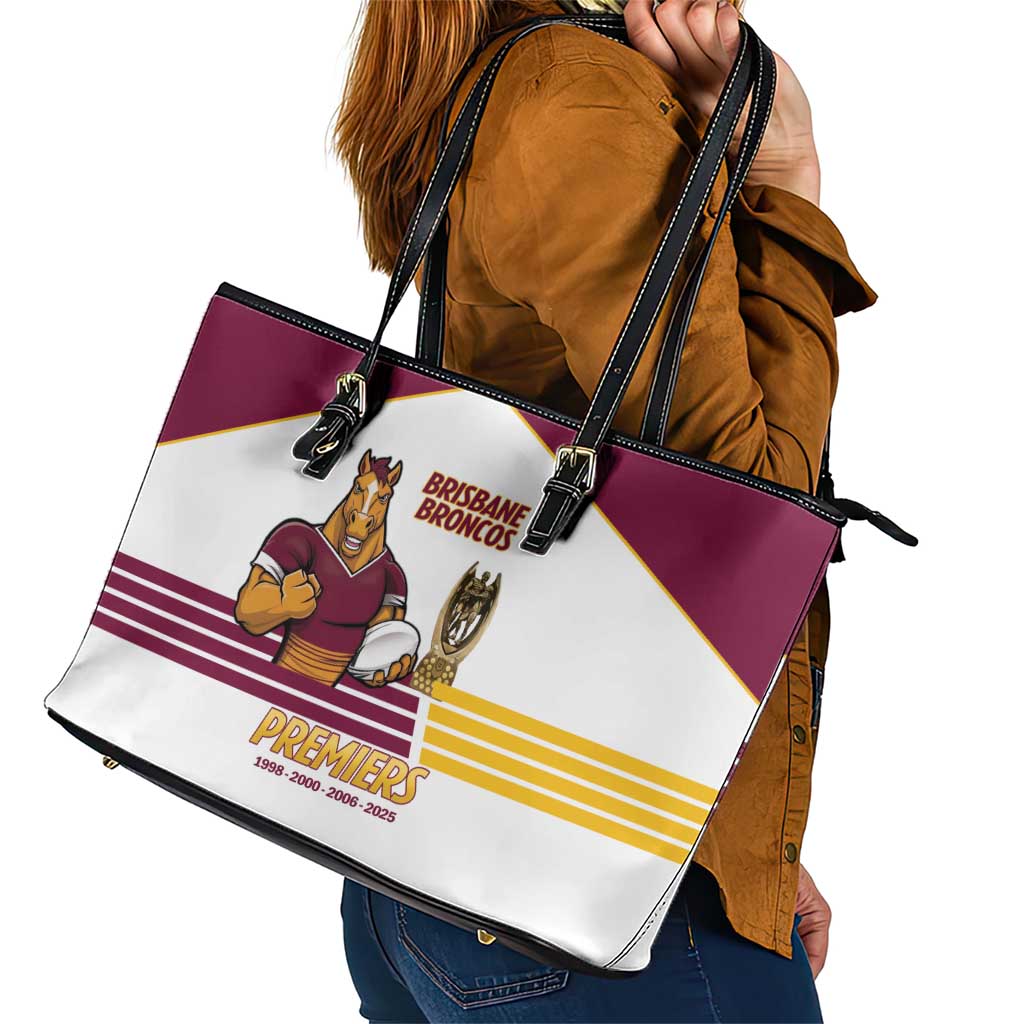 Brisbane Broncos Rugby Leather Tote Bag NRL 4th Premiers Proud - Aussie Hoodie