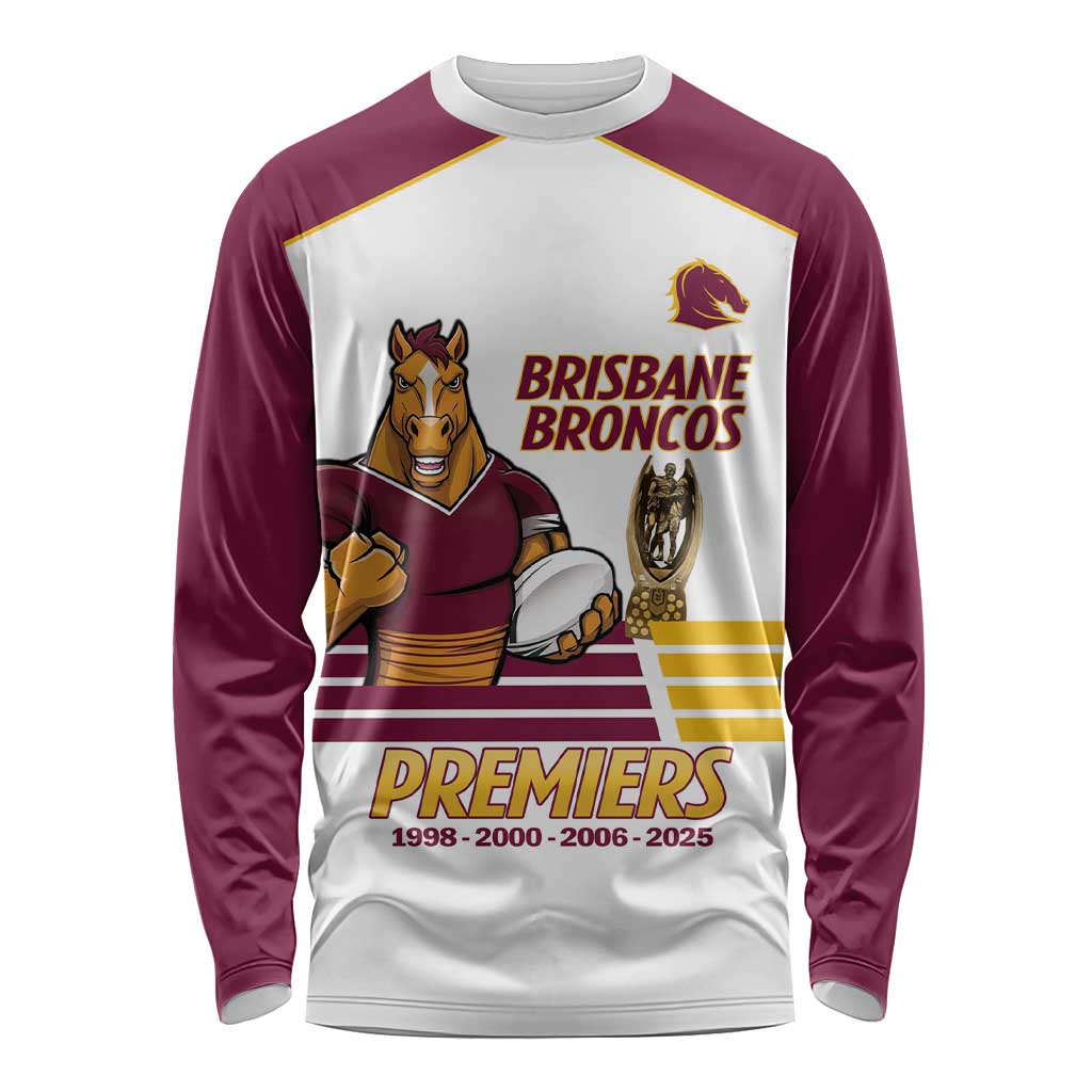 Brisbane Broncos Rugby Personalised Long Sleeve Shirt NRL 4th Premiers Proud - Aussie Hoodie