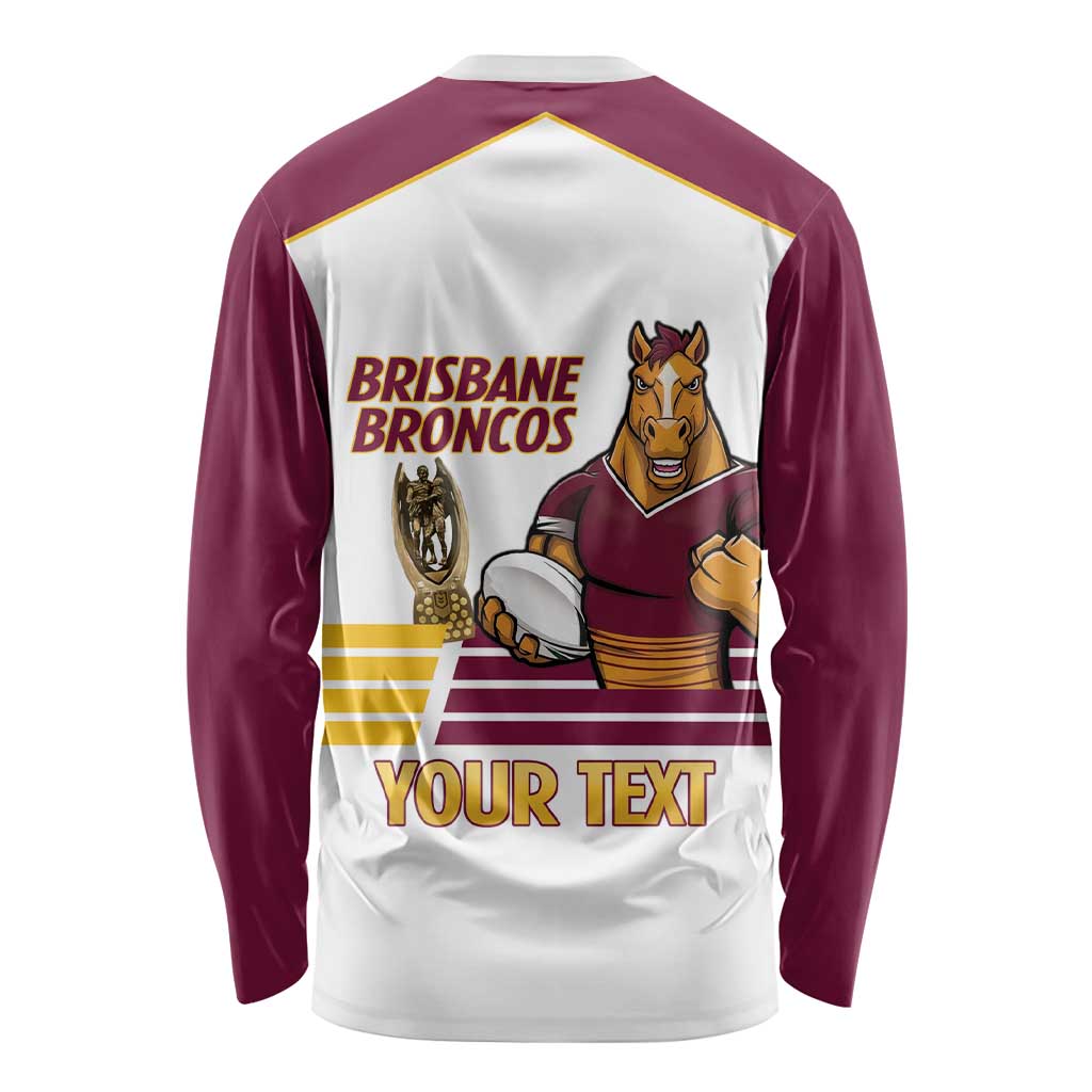 Brisbane Broncos Rugby Personalised Long Sleeve Shirt NRL 4th Premiers Proud - Aussie Hoodie