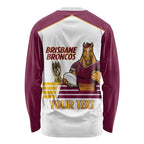Brisbane Broncos Rugby Personalised Long Sleeve Shirt NRL 4th Premiers Proud - Aussie Hoodie