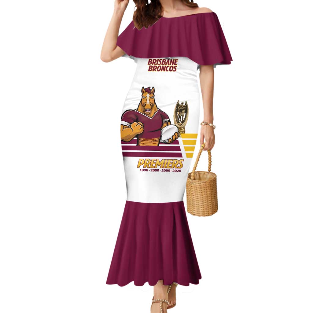 Brisbane Broncos Rugby Personalised Mermaid Dress NRL 4th Premiers Proud - Aussie Hoodie