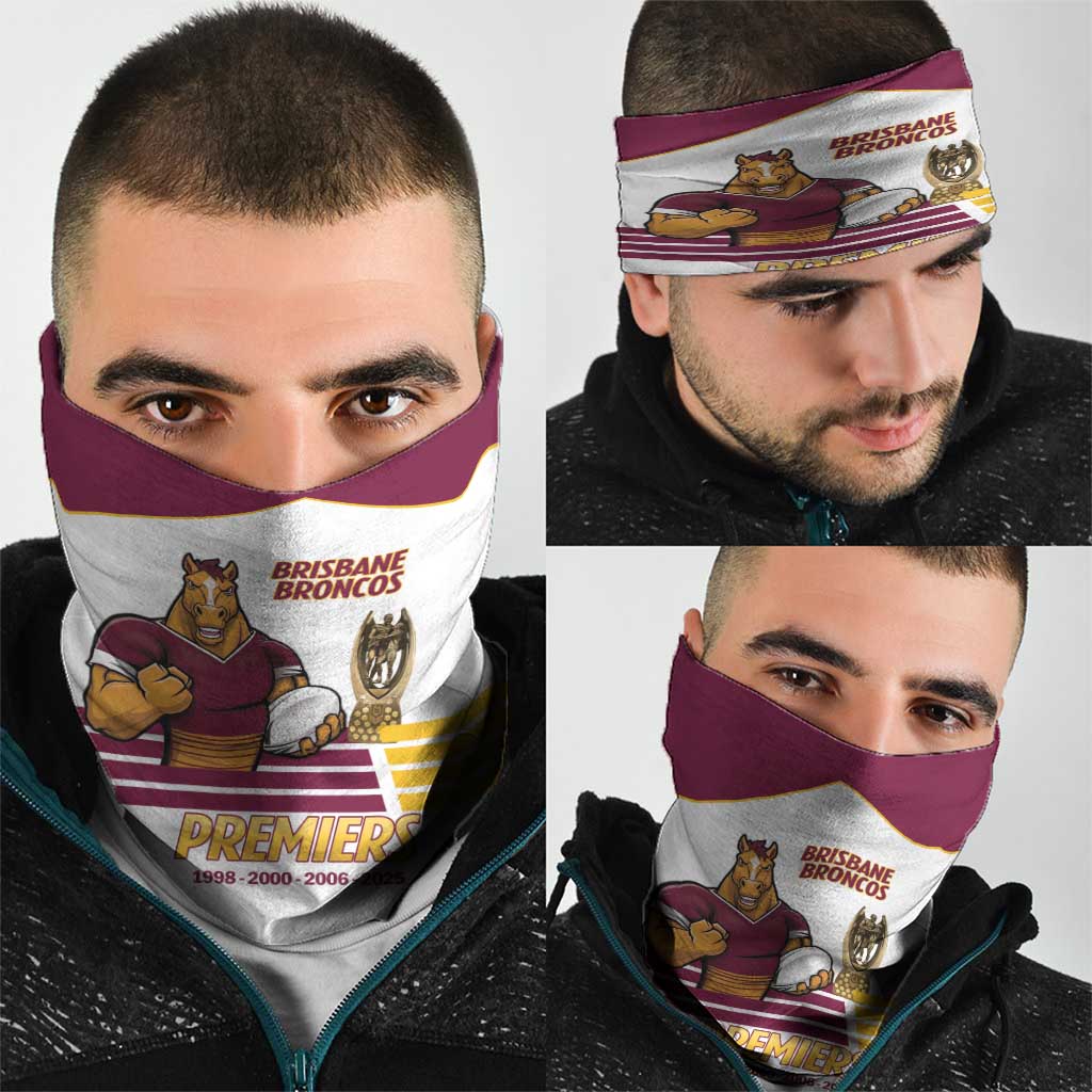 Brisbane Broncos Rugby Neck Gaiter NRL 4th Premiers Proud - Aussie Hoodie