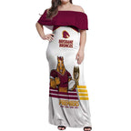 Brisbane Broncos Rugby Personalised Off Shoulder Maxi Dress NRL 4th Premiers Proud - Aussie Hoodie