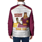Brisbane Broncos Rugby Personalised Padded Jacket NRL 4th Premiers Proud - Aussie Hoodie