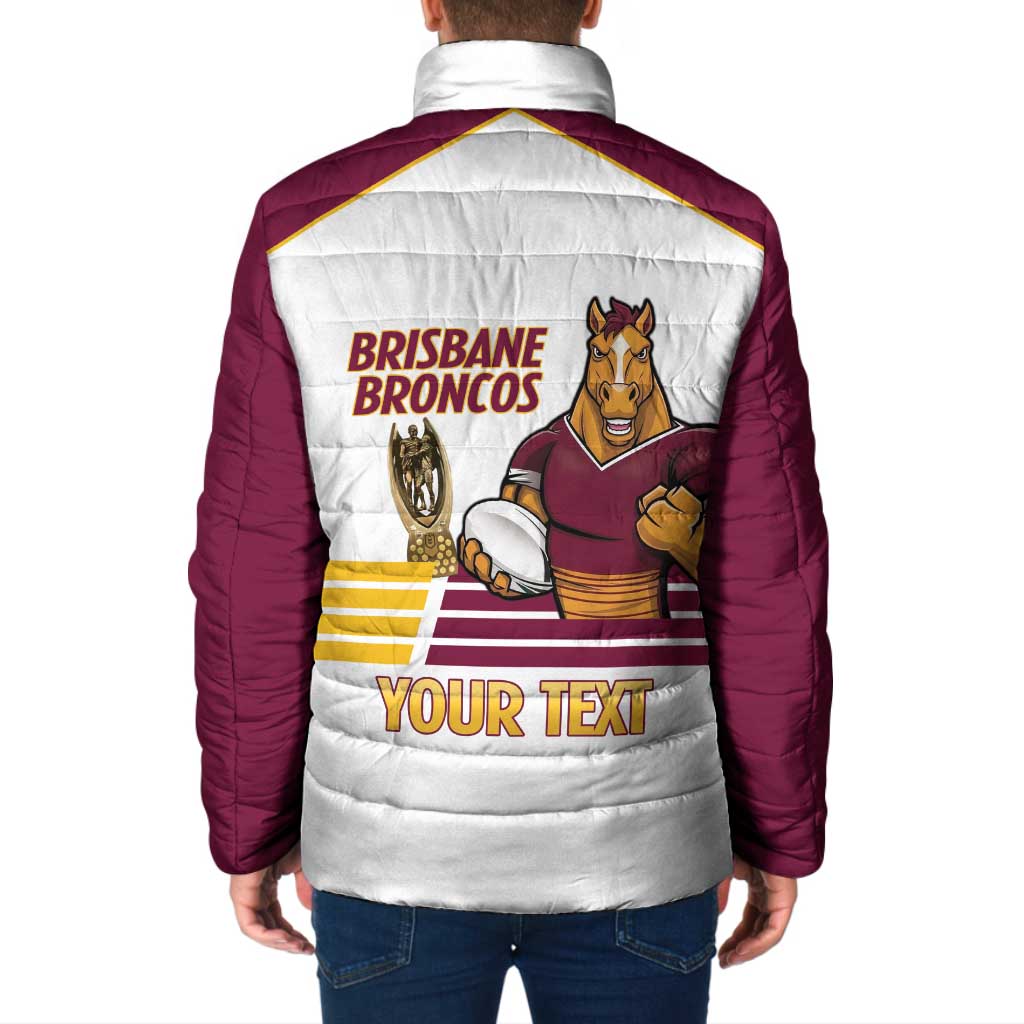 Brisbane Broncos Rugby Personalised Padded Jacket NRL 4th Premiers Proud - Aussie Hoodie