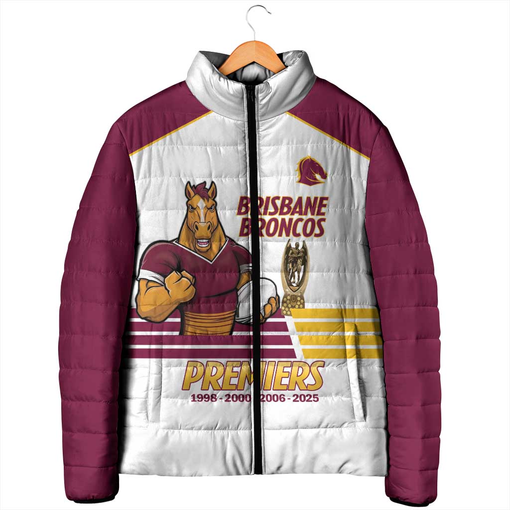Brisbane Broncos Rugby Personalised Padded Jacket NRL 4th Premiers Proud - Aussie Hoodie