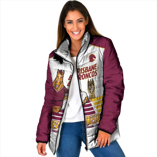 Brisbane Broncos Rugby Personalised Padded Jacket NRL 4th Premiers Proud - Aussie Hoodie