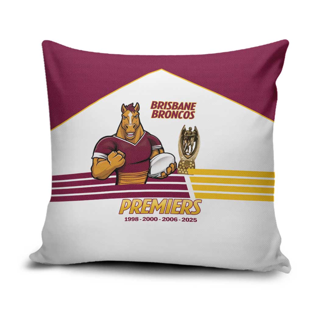Brisbane Broncos Rugby Pillow Cover NRL 4th Premiers Proud - Aussie Hoodie