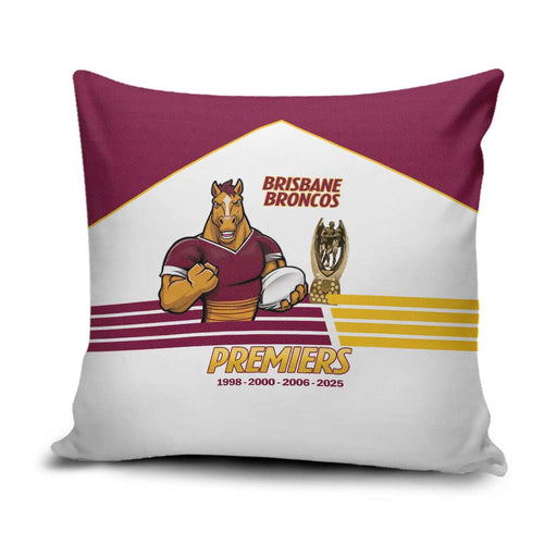 Brisbane Broncos Rugby Pillow Cover NRL 4th Premiers Proud - Aussie Hoodie