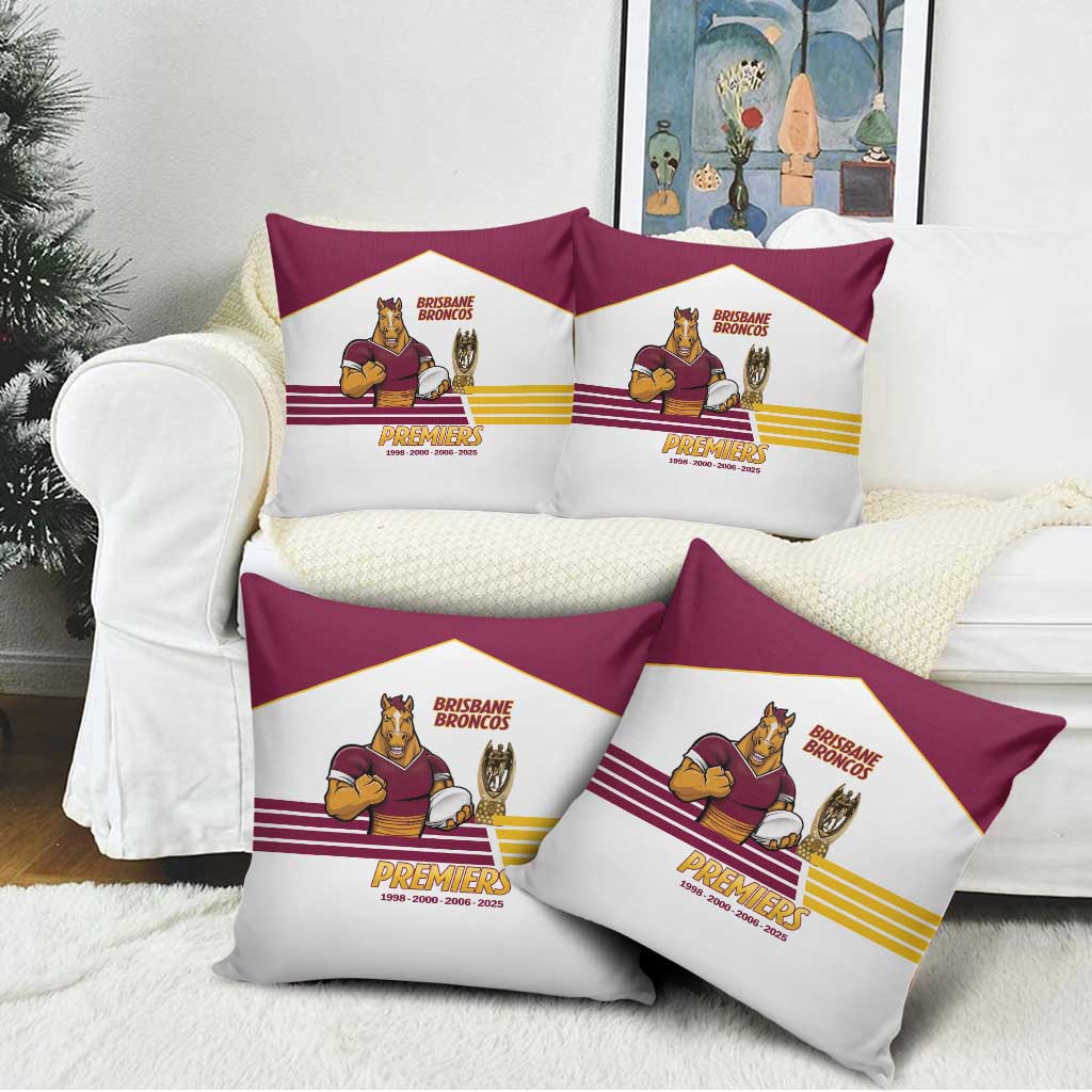 Brisbane Broncos Rugby Pillow Cover NRL 4th Premiers Proud - Aussie Hoodie