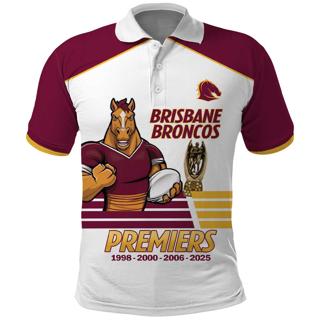 Brisbane Broncos Rugby Personalised Polo Shirt NRL 4th Premiers Proud - Aussie Hoodie