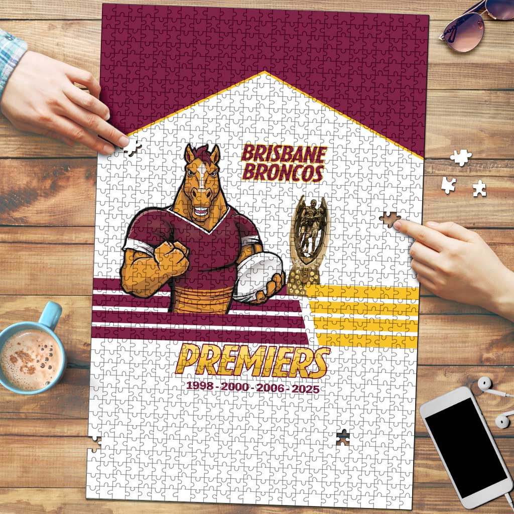 Brisbane Broncos Rugby Puzzle NRL 4th Premiers Proud - Aussie Hoodie