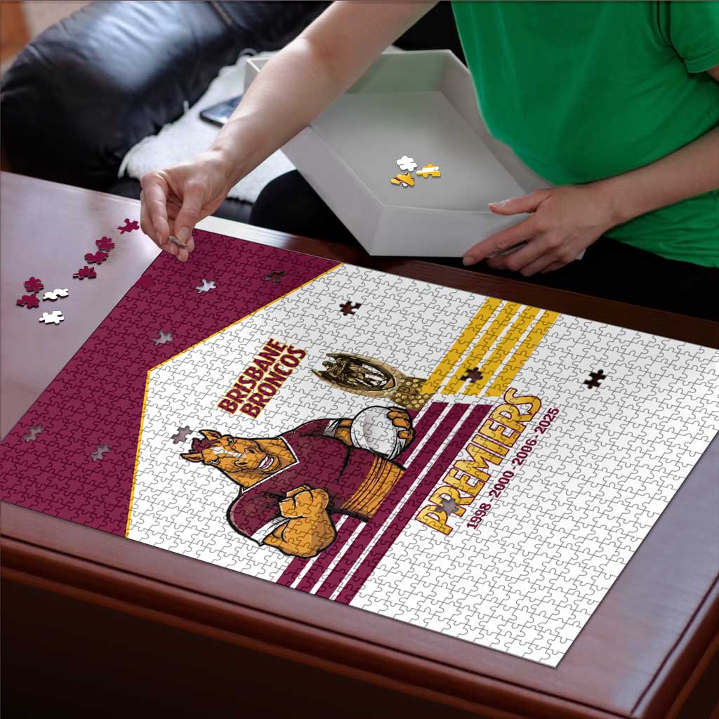 Brisbane Broncos Rugby Puzzle NRL 4th Premiers Proud - Aussie Hoodie
